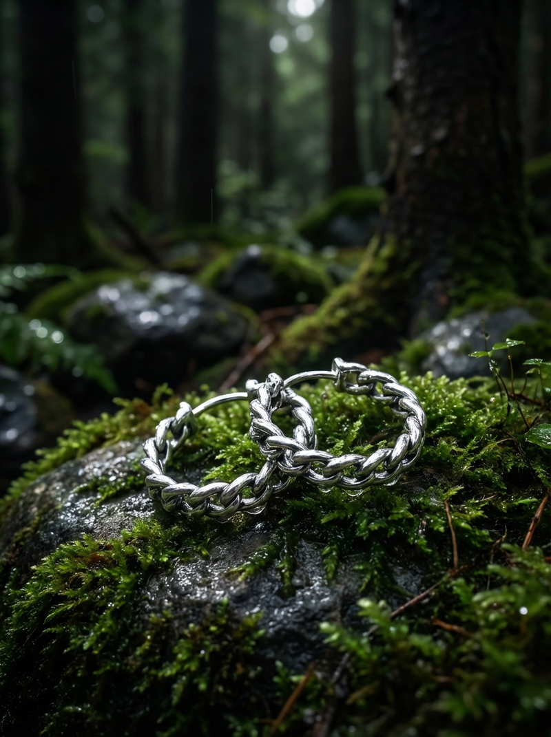 CARLO - Earring Set - Titanium - High Gloss