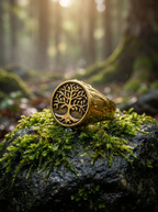 TREE - Ring - Titanium - Gold Plated