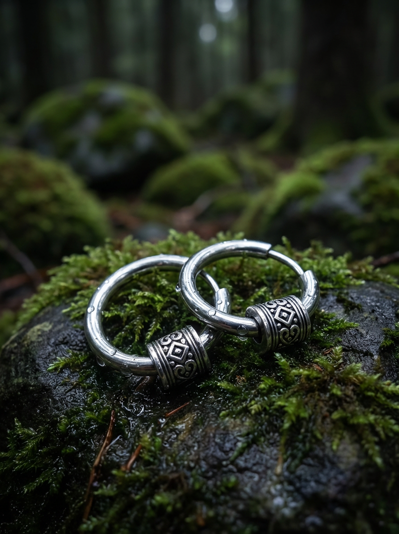 NORSE - Earring Set - Titanium - High Gloss