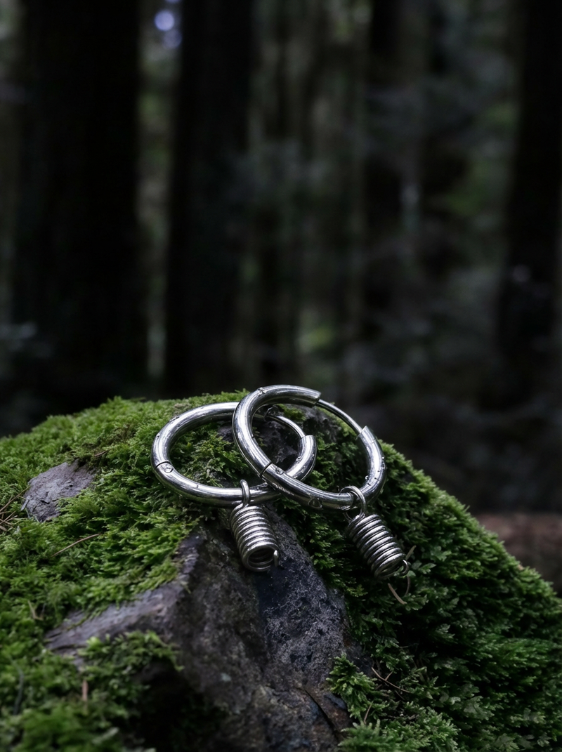 SPRING - Earring Set - Titanium - High Gloss