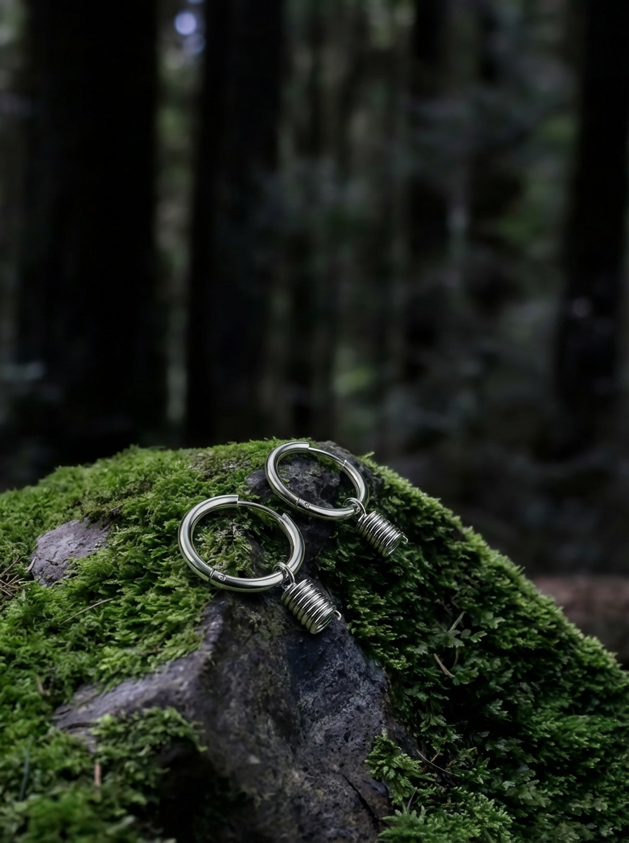 SPRING - Earring Set - Titanium - High Gloss