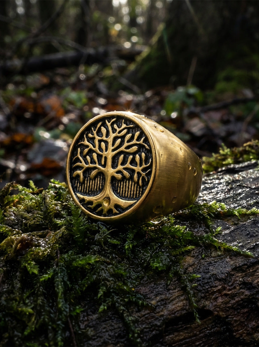 TREE - Ring - Titanium - Gold Plated